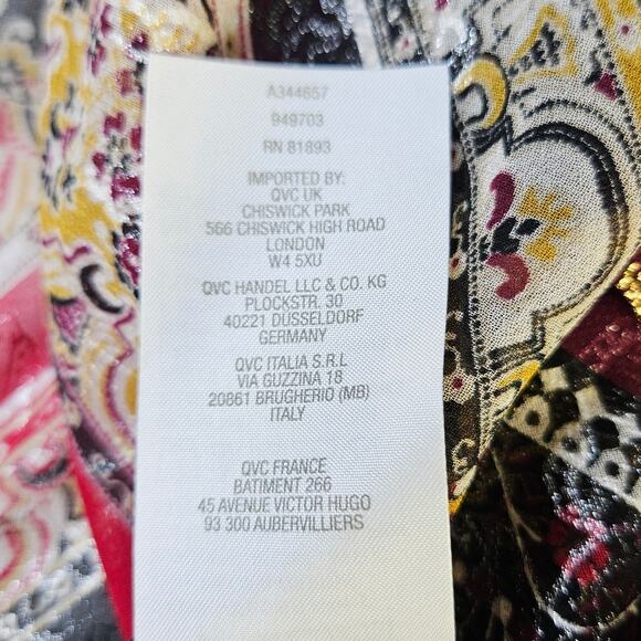 Susan Graver Sleeveless Open Front Sheer Vest Gold Baroque Drape Front Plus 2XL - Picture 12 of 13